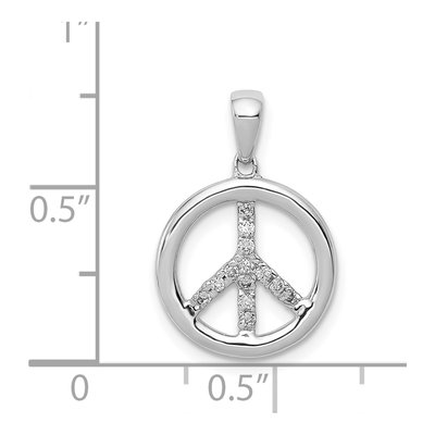 14K White Gold 1/10 ct tw Diamond Peace Sign Pendant – view 5