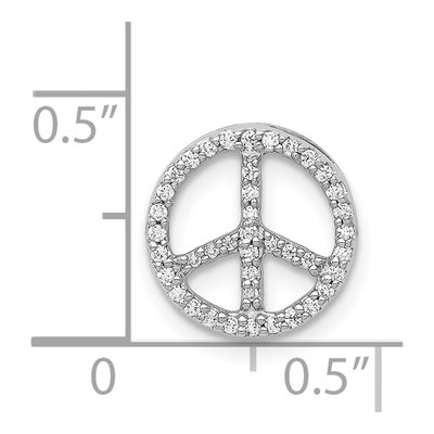 14K White Gold 1/6 ct tw Diamond Peace Sign Slide Pendant – view 5