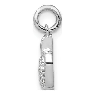 14K White Gold Diamond Apple Pendant – view 3