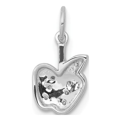14K White Gold Diamond Apple Pendant – view 4
