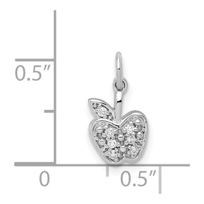 14K White Gold Diamond Apple Pendant – view 5
