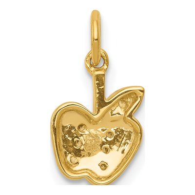14K Yellow Gold Diamond Apple Pendant – view 3