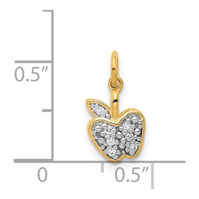 14K Yellow Gold Diamond Apple Pendant – view 4