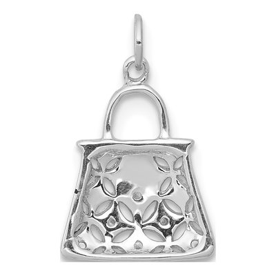 14K White Gold Diamond Handbag Pendant – view 3