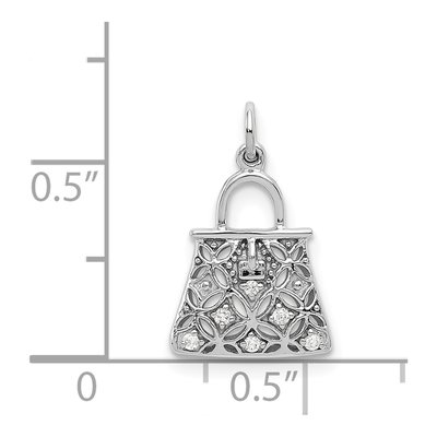 14K White Gold Diamond Handbag Pendant – view 4