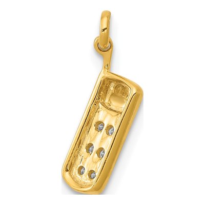 14K Yellow Gold Diamond Cell Phone Charm – view 4