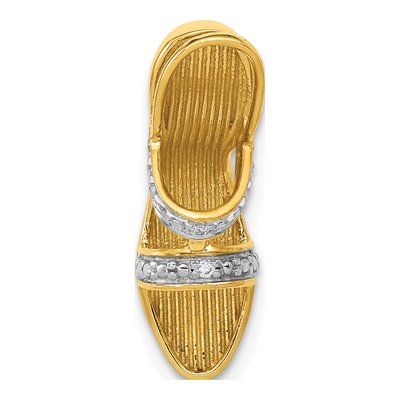14K Yellow Gold Diamond High Heel Shoe Pendant – view 3