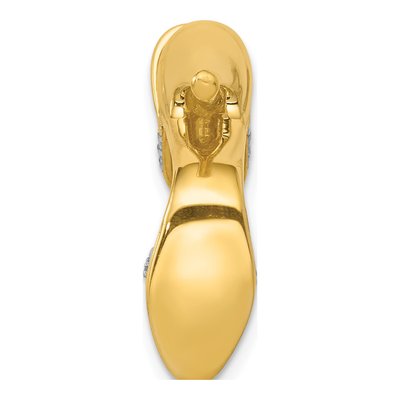 14K Yellow Gold Diamond High Heel Shoe Pendant – view 4