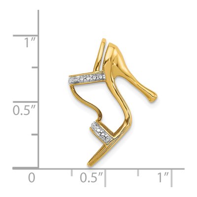14K Yellow Gold Diamond High Heel Shoe Pendant – view 5