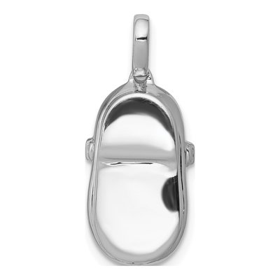 14K White Gold 1/10 ct tw Diamond Baby Shoe Pendant – view 4