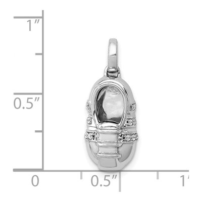 14K White Gold 1/20 ct tw Diamond Baby Boy Shoe Pendant – view 4