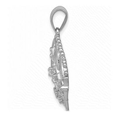 14K White Gold 1/5 ct tw Diamond Crown Pendant – view 3