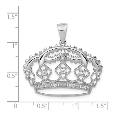 14K White Gold 1/5 ct tw Diamond Crown Pendant – view 5