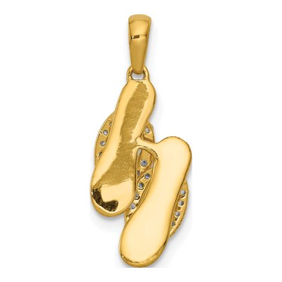 14K Yellow Gold 0.09 ct tw Diamond Flip Flops Charm – view 4