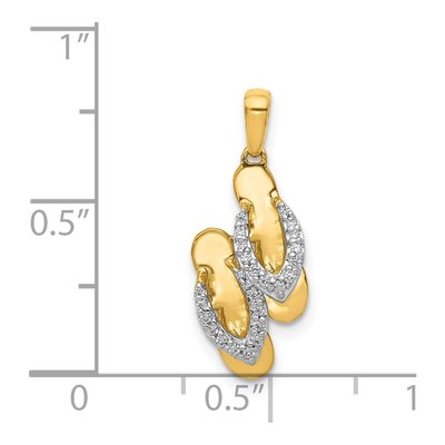 14K Yellow Gold 0.09 ct tw Diamond Flip Flops Charm – view 5