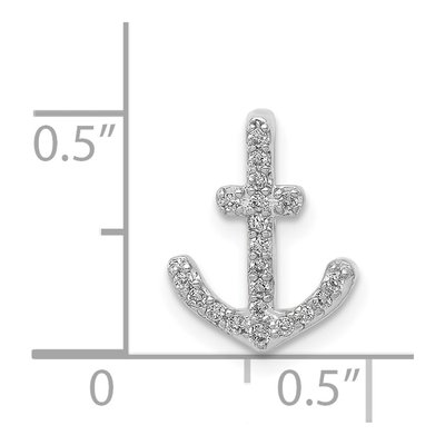 14K White Gold 1/10 ct tw Diamond Anchor Slide Pendant – view 5