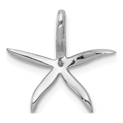 14K White Gold 1/8 ct tw Diamond Starfish Slide Pendant – view 4