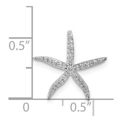 14K White Gold 1/8 ct tw Diamond Starfish Slide Pendant – view 5