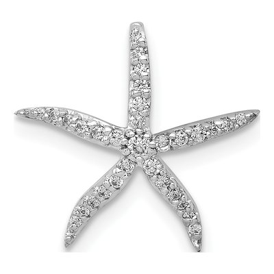 14K White Gold 1/8 ct tw Diamond Starfish Slide Pendant