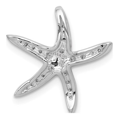 14K White Gold 1/4 ct tw Diamond Starfish Slide Pendant – view 4