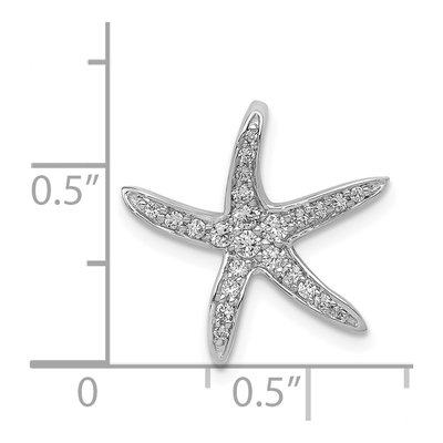 14K White Gold 1/4 ct tw Diamond Starfish Slide Pendant – view 5