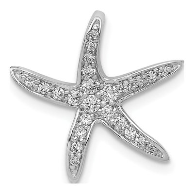 14K White Gold 1/4 ct tw Diamond Starfish Slide Pendant