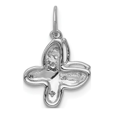 14K White Gold Diamond Butterfly Pendant – view 4