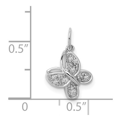 14K White Gold Diamond Butterfly Pendant – view 5