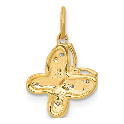 14K Yellow Gold Diamond Butterfly Charm – view 4