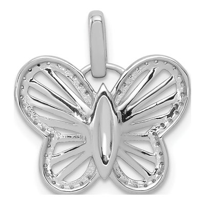 14K White Gold 1/5 ct tw Diamond Butterfly Pendant – view 4