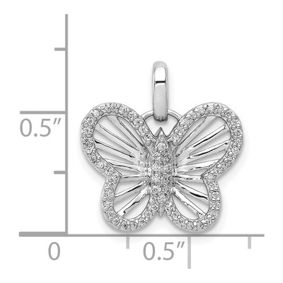 14K White Gold 1/5 ct tw Diamond Butterfly Pendant – view 5