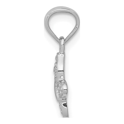 10K White Gold Diamond Butterfly Pendant – view 2