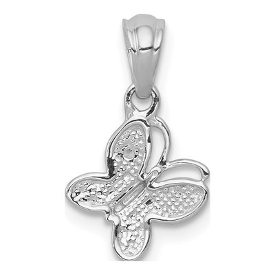 10K White Gold Diamond Butterfly Pendant – view 3