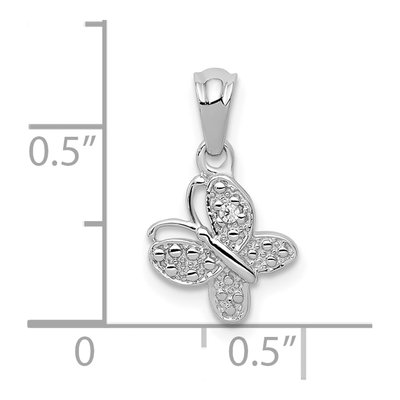 10K White Gold Diamond Butterfly Pendant – view 4