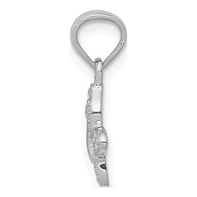 14K White Gold Diamond Butterfly Pendant – view 3