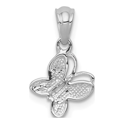 14K White Gold Diamond Butterfly Pendant – view 4
