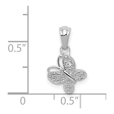 14K White Gold Diamond Butterfly Pendant – view 5