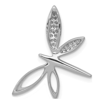 14K White Gold 1/10 ct tw Diamond Dragonfly Slide Pendant – view 4