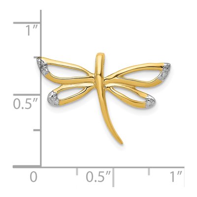 10K Yellow Gold Diamond Dragonfly Slide Pendant – view 4