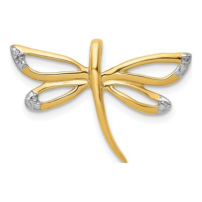 10K Yellow Gold Diamond Dragonfly Slide Pendant