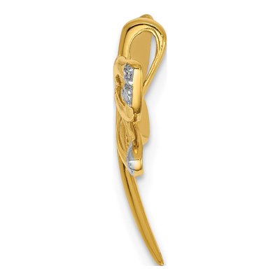 14K Yellow Gold Diamond Dragonfly Slide Pendant – view 2