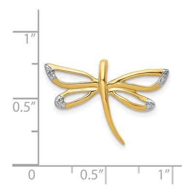 14K Yellow Gold Diamond Dragonfly Slide Pendant – view 4
