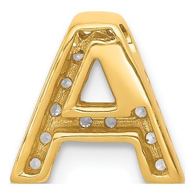 10K Yellow Gold 1/10 ct tw Diamond Letter A Charm – view 3