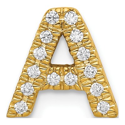 10K Yellow Gold 1/10 ct tw Diamond Letter A Charm