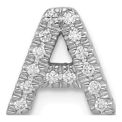 14K White Gold 0.11 ct tw Diamond Letter A Charm