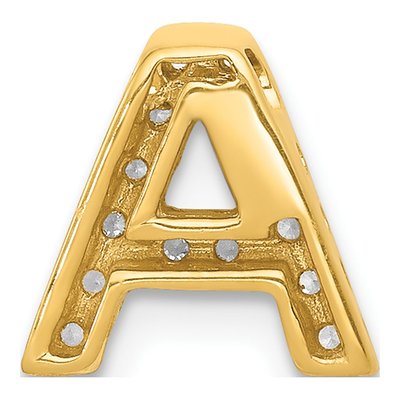 14K Yellow Gold 0.11 ct tw Diamond Letter A Charm – view 4