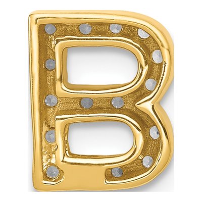 10K Yellow Gold 1/6 ct tw Diamond Letter B Charm – view 3