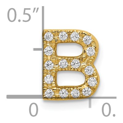 10K Yellow Gold 1/6 ct tw Diamond Letter B Charm – view 4