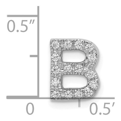 14K White Gold 0.16 ct tw Diamond Letter B Charm – view 5