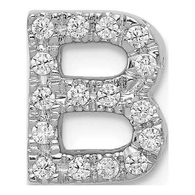 14K White Gold 0.16 ct tw Diamond Letter B Charm